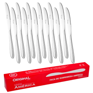 CONJ 12UN FACA INOX S/MESA AMERICA ORIGINAL TIPO LAGUNA