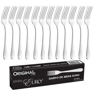 CONJ 12UN GARFOS INOX MESA LINHA EURO ORIGINAL LINE