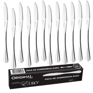 CONJ 12UN FACA INOX SOBREMESA LINHA EURO ORIGINAL LINE