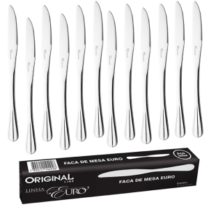 CONJ 12UN FACA INOX MESA LINHA EURO ORIGINAL LINE
