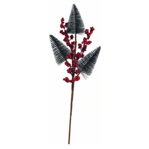 GALHO NATAL 3 PINHEIROS BERRIES 48CM