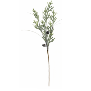 GALHO NATAL FOLHAS/PINHAS 75CM NEVADO