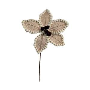 FLOR BICO DE PAPAGAIO NATAL JUTA C/ BORDA E PINHA 24CM