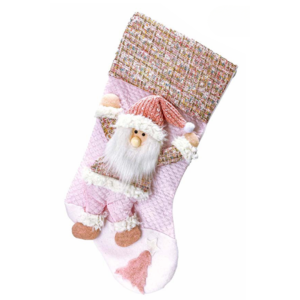 MEIA PAPAI NOEL NATAL CUTE ROSE 51CM