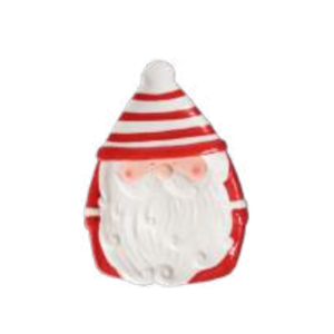 PRATO CERAMICA NATAL PAPAI NOEL 27X9,5X3 CMS BCO/VM
