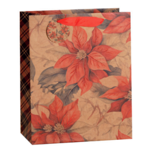 SACOLA DE PAPEL NATAL26X12X32 CMS XADREZ VM/VD